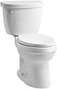 KOHLER K-3609-0 Cimarron Comfort Height Elongated 1.28 gpf Toilet with AquaPiston Technology, Less Seat, White