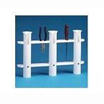 AFI 65622 Tournament Fishing Rod Storage Rack with Knife and Pliers Holder (3-Rod, White Poly)