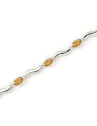 14kt Yellow Gold Oval Citrine and Diamond Bracelet