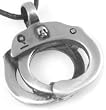 Skull Handcuffs Style Pewter Pendant Necklace