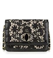 M&S Collection Floral Lace Twist Lock Cross Body Bag
