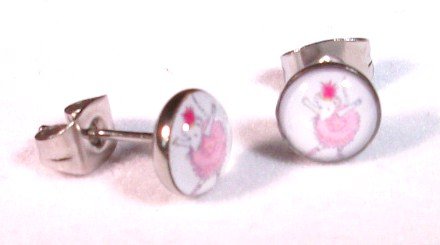 External hard drive:The Stainless Steel Jewellery Shop - 7mm Angelina Ballerina Logo Studs (pair) - Includes FREE Velvet Jewellery Gift Pouch