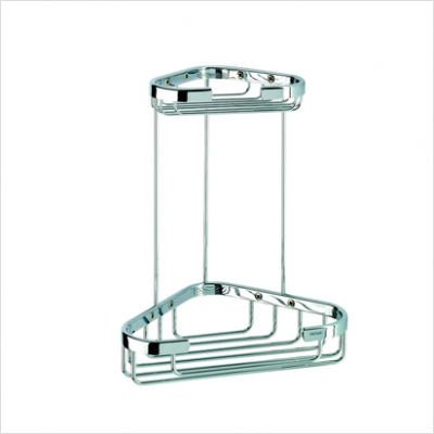 Basket Double Small Corner Shower Basket in Chrome
