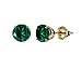 10k Yellow Gold Round Created Emerald Gemstone