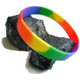 Gay Pride Silicone Bracelet Double Rainbow