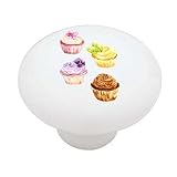Yummy Cupcakes Decorative High Gloss Ceramic Drawer Knob