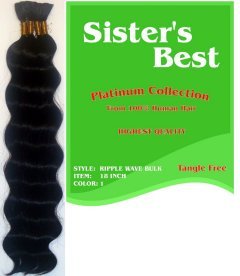 Sisters Best Human Braiding Hair Ripple Wave (Loose Wave) 18 inch - Color F1B-30 - Off Black with Light Auburn