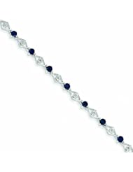 2 Carat 14K White Gold Diamond & Sapphire Bracelet