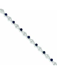 Genuine 14K White Gold White Gold Diamond & Sapphire Bracelet 5 Grams Of Gold 100% Satisfaction Guaranteed.