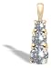14K Yellow Gold Genuine Round White Topaz 3-Stone Pendant