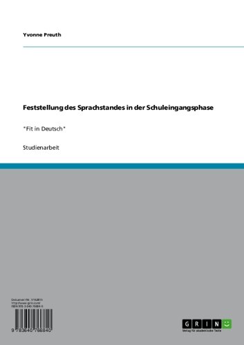 Feststellung des Sprachstandes in der Schuleingangsphase: 