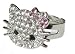 Hello Kitty Dazzling Bling Ring With Classic Pink Crystal Bow - Size Adjustable
