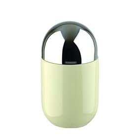 Typhooon Capsule Gloss Cream Glazed Ceramic Medium Storage Canister with Stainless Steel Airtight Lid