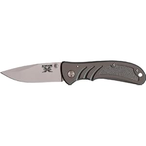 Schrade Bead Blasted Blade, Gray Anodized Aluminum Handle, Linerlock Folding Knife