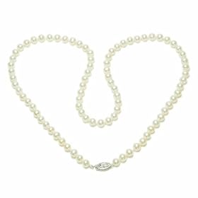 Sterling Silver White Freshwater Cultured Pearl A Grade 5.5-6mm Necklace, 20 by Amazon.com Collection