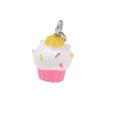 Hand Painted Charm Pink And White Cupcake With Sprinkles 15.5mm (1)