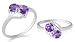 Round Cut Amethyst Ring Sterling Silver Size 7