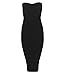 Whoinshop Women Sexy Below Knee Strapless Cocktail Bandage Dress