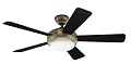 Hunter 21618 Palermo One-Light 52-Inch Five-Blade Ceiling Fan, Brushed Bronze with Frosted Globe