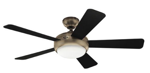 Tools: Hunter Palermo One Light 52 Inch Five Blade Ceiling Fan, Brushed Bronze with Frosted Globe #21618