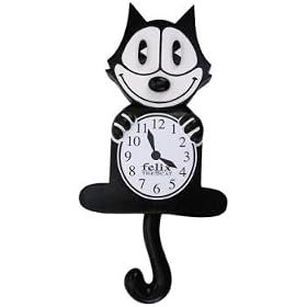 Felix the Cat Pendulum Black Hanging Wall Clock Licensed