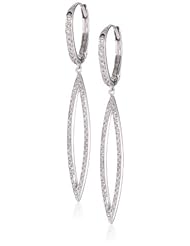 Sterling Silver 2/5 cttw Diamond Drop Earrings (I-J Color, I2-I3 Clarity)