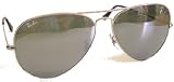Ray Ban 'Aviator Large Metal' Lunettes de Soleil, Monture couleur argenté construction métal avec Ray Ban G31 Argenté Miroir verre minéral (qualité optique supérieure et très résistant aux rayures et aux chocs) ~ 62mm taille