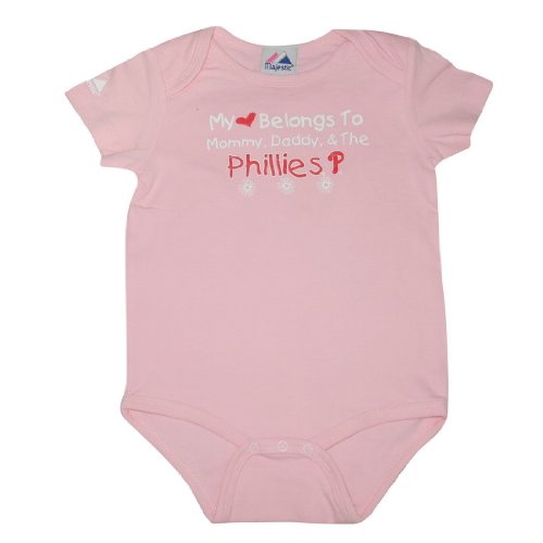 MLB Philadelphia Phillies Baby / Infant One-Piece Bodysuit / Romper / Onesie - Pink (Size: 12)