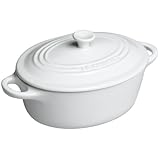 Le Creuset Stoneware 12-Ounce Mini Oval Cocotte, White