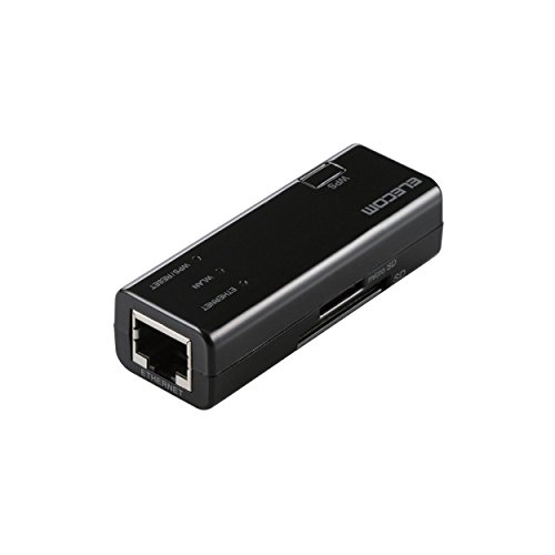 ELECOM 無線LANルーター親機 コンパクト カードリーダーライター機能搭載 300Mbps ブラック WRH-300CRBK