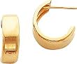 14K Yellow Gold Hoop Earrings Polished Ear Jewelry |A