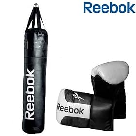 Reebok 4ft Hanging Punch Bag/Boxing Bag With PU Boxing Bag Mitts