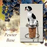 Pointer Dog Wine Bottle Stopper - Black & White