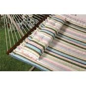 Quilted Hammock - Button Tuft Pillow - Blue Green Pink by Bliss Hammocks Inc.