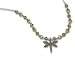 13+2 Extension Liquid Silver Child's Necklace with Lime Green Cat's Eye,Crystal and Dragonfly Charm