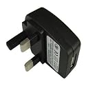 UK 3 Pin USB Power Adaptor Plug 500mA/ Mains Adaptor with USB Connector/For iPod, PDA, MP3, MP4, Mobile Phones & Etc.