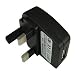UK 3 Pin USB Power Adaptor Plug 500mA/ Mains Adaptor with USB Connector/For iPod, PDA, MP3, MP4, Mobile Phones & Etc.