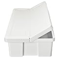 Storage Bins with Dividers and Lids Set of 2 - White