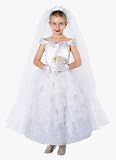 Exquisite Dress-Up Quality Child Bride Costume or Flower Girl Gown (Does not include Veil, Flowers or Gloves)