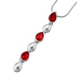 Oliver Weber 8858-208 Rhodium Plated Metal Swarovski Siam Crystal Ladies Pendant & Chain