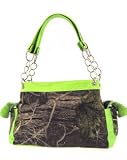 Camouflage Satchel Purse Green Trim Camo Chain Straps