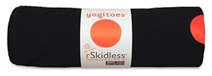 yogitoes Skidless Premium Big Mat Size Yoga Towel, Black, 25 x 80-Inch