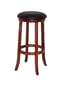 29"H Bar Stool with Black Cushion Seat in Cherry Finish