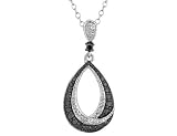 31Le9hZ30PL. SL160  White and Black Diamond Drop Pendant 1/3 Carat (ctw) in Sterling Silver with Chain