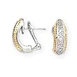 14K, SILVER AND DIAMOND CLIP EARRING D 0.35CTW