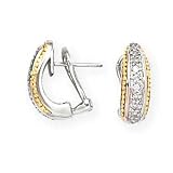 14K, SILVER AND DIAMOND CLIP EARRING D 0.35CTW