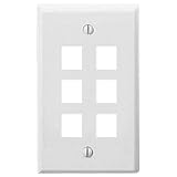 On-Q Single-Gang Wall Plate (White) 6-Port