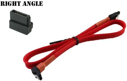 Vantacor Sleeved SATA III 6.0 Gbps Cable with Locking Latch (6 Inch, Right Angle)