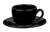 Waechtersbach Espresso Cup & Saucer, Set of 4, Black