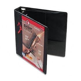 Recycled ClearVue EasyOpen D-Ring Presentation Binder, 1-1/2 Capacity., Black